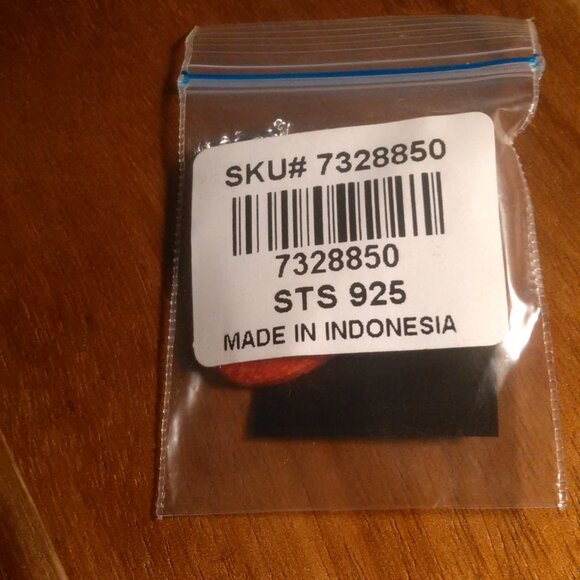 Red Sponge Coral Sterling Silver Pendant Stainless Steel Necklace - Picture 10 of 10